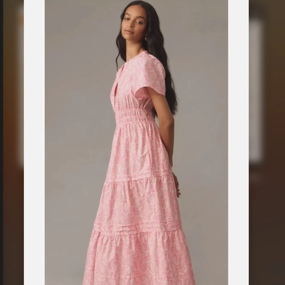 Anthropologie Pink Patterned Maxi Dress - Picture 2 of 7